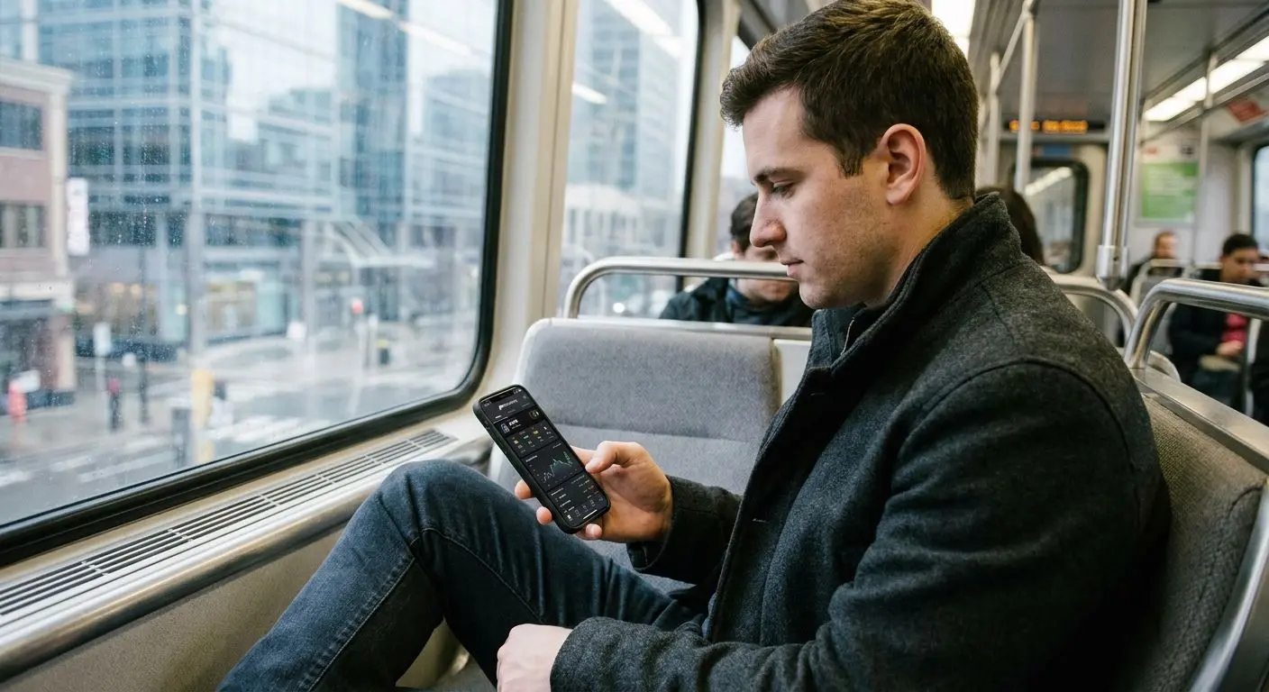 Mobilní používání BetX na cestách Uživatel používá BetX na mobilu na cestách